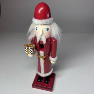 Nutcracker Wooden Santa Claus St Nick Hand Painted Vintage 8” Collectable Gift